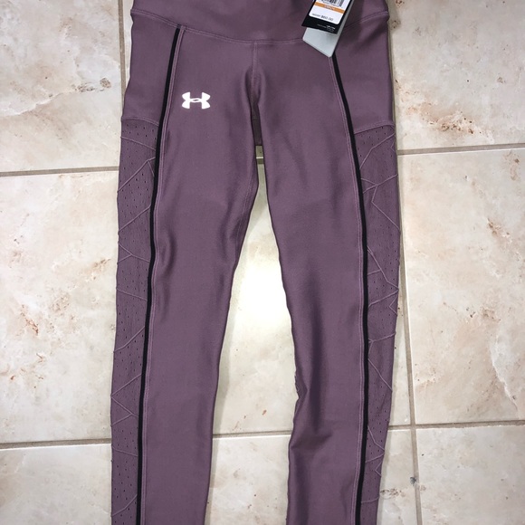 Under Armour Fly Fast legging in reflective purple. Size small NWT. - Picture 2 of 3